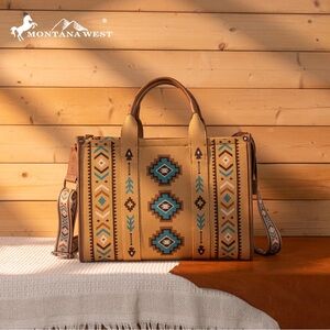 Montana West Aztec Retro Arrows Dual Sided Print Large Tote/Crossbody